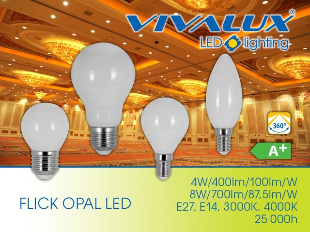 Нови LED лампи FLICK LED с опалова и кехлибарена колба
