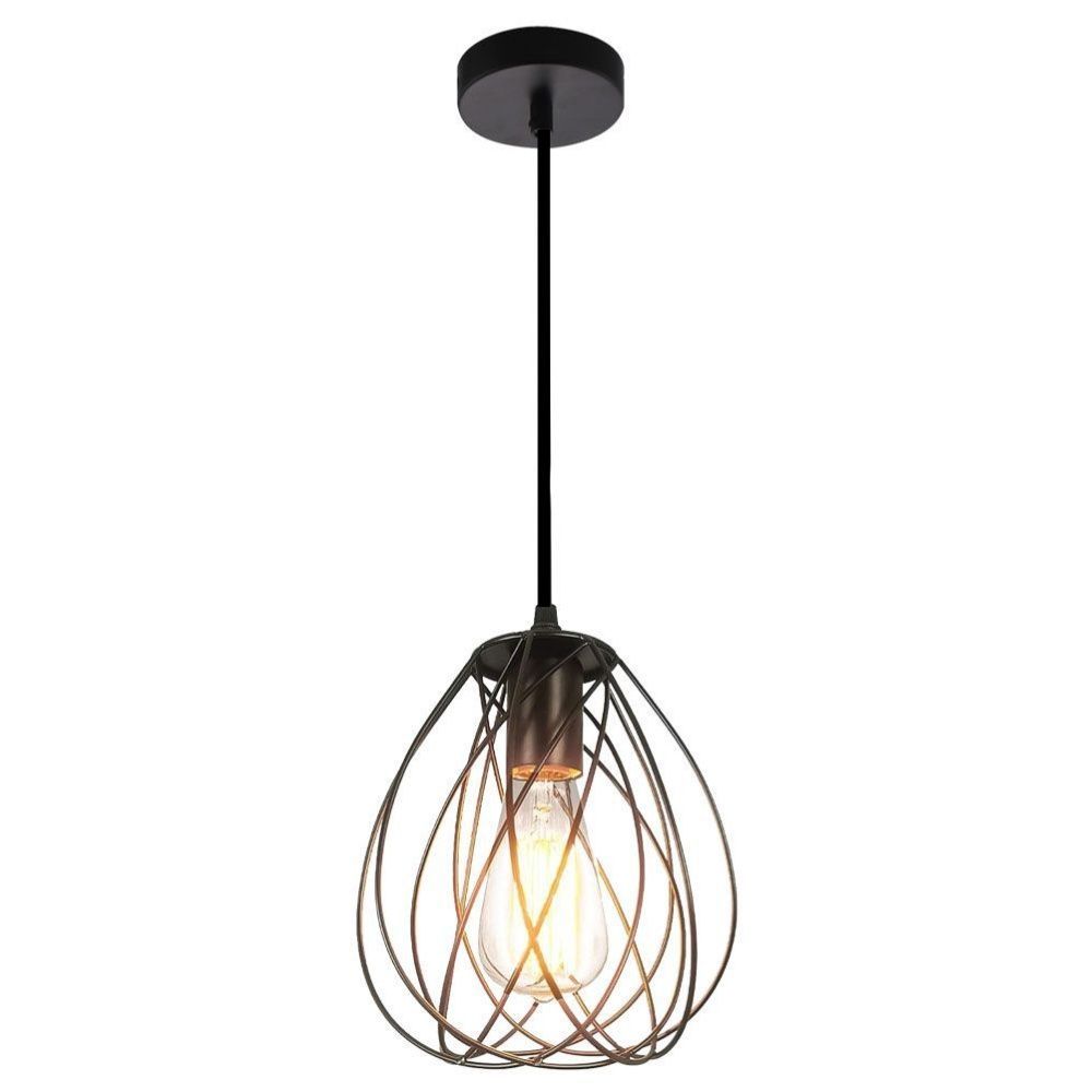 Chandelier ALBA ∙ SSP760 ∙ 1хЕ27 ∙ decorative cage ∙ black