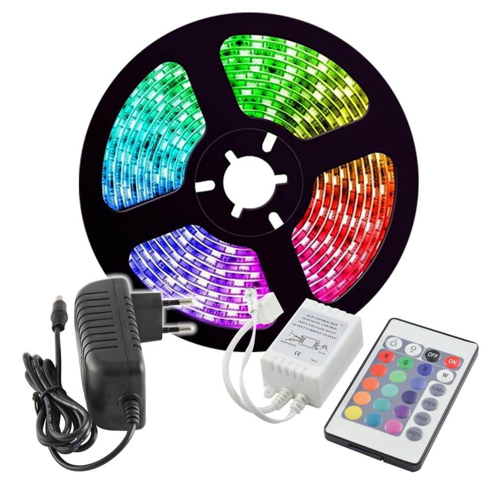 Комплект RGB лента+захранване+контролер BAGRA LED ∙ 60 SMD5050 ∙ 5м